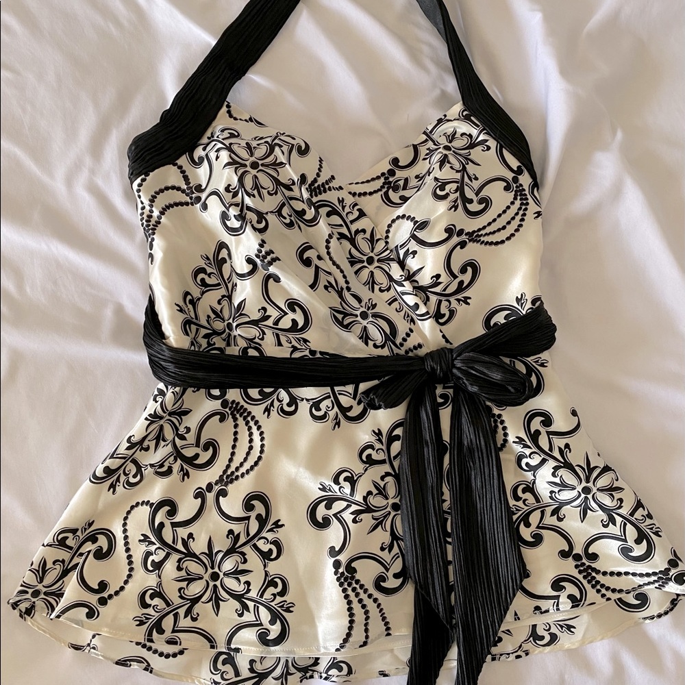 White House Black Market halter satin tank size 6